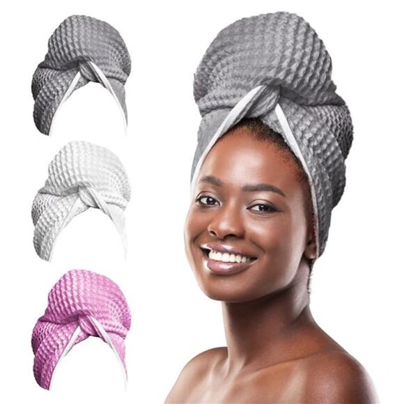 Microfiber Hair Towel - Premium Anti Frizz Hair Drying Wrap for Women & Men